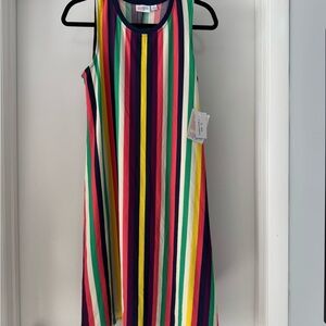 LuLaRoe Charlotte Multicolor Striped Dress